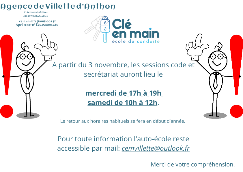 Changement horaires VDA